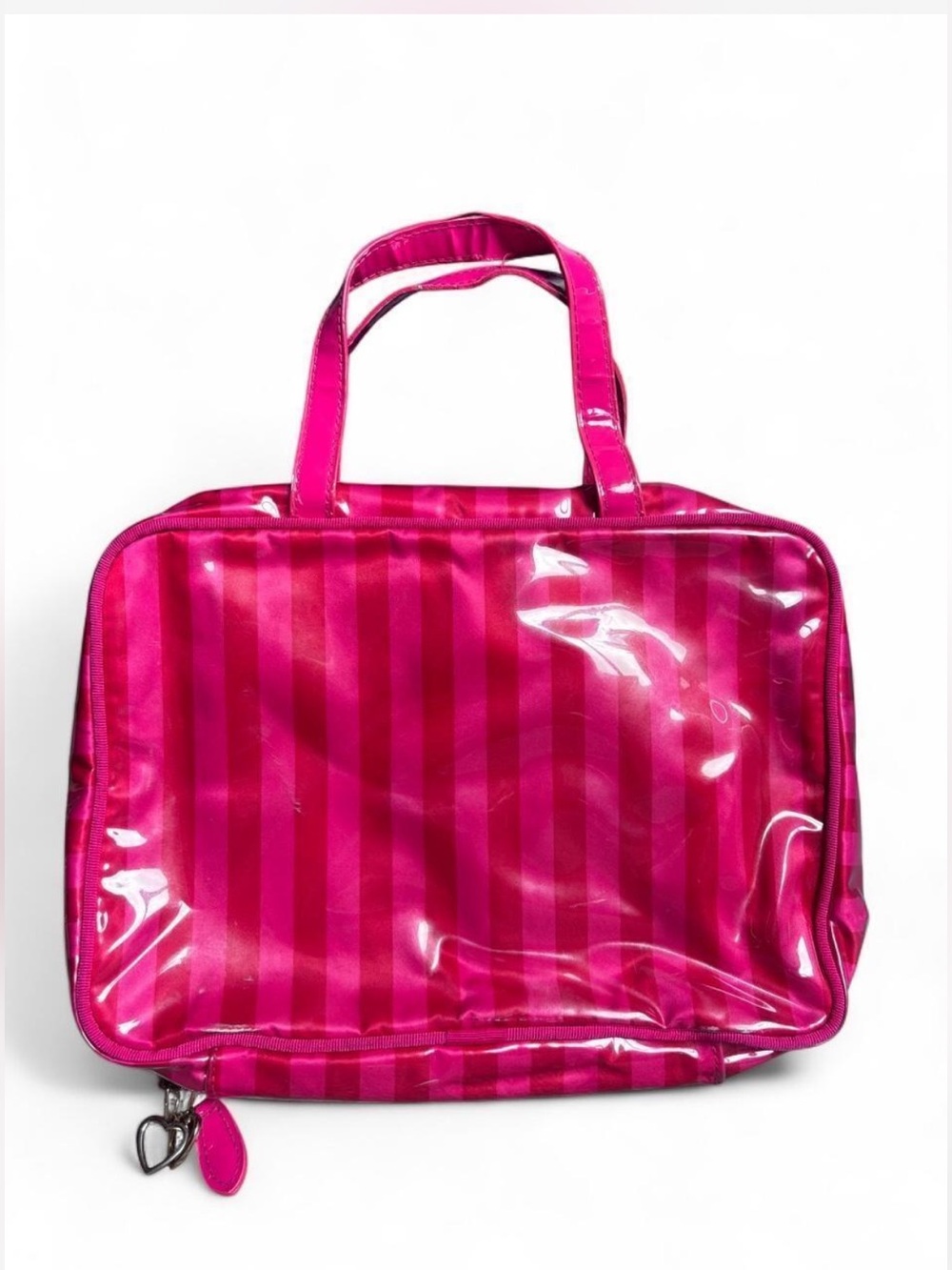 RARE Y2K Victoria’s Secret PINK striped travel toiletry bag